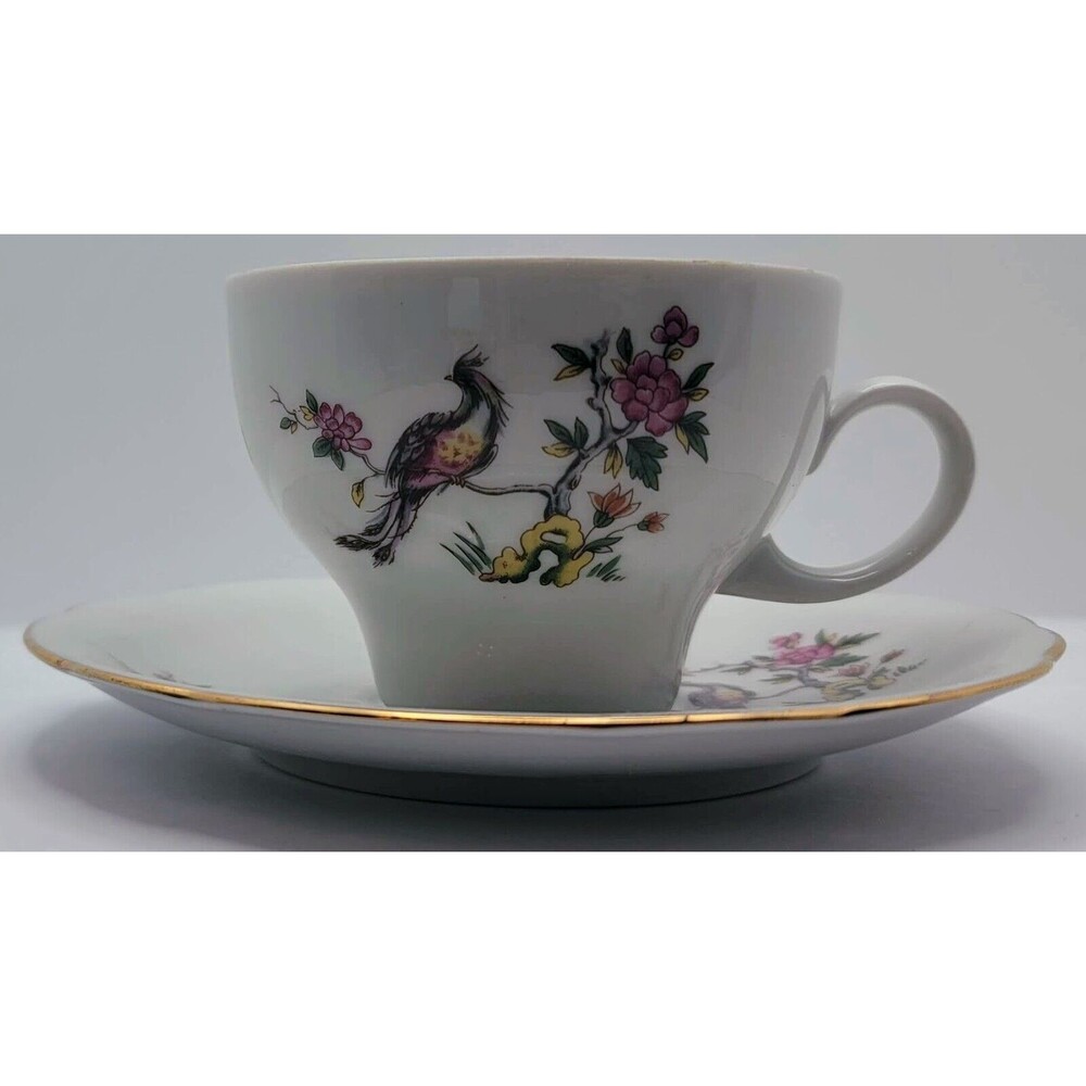 Vintage Kahla German Democratic Republic  Bird Of Paradise Tea Cup & Saucer
